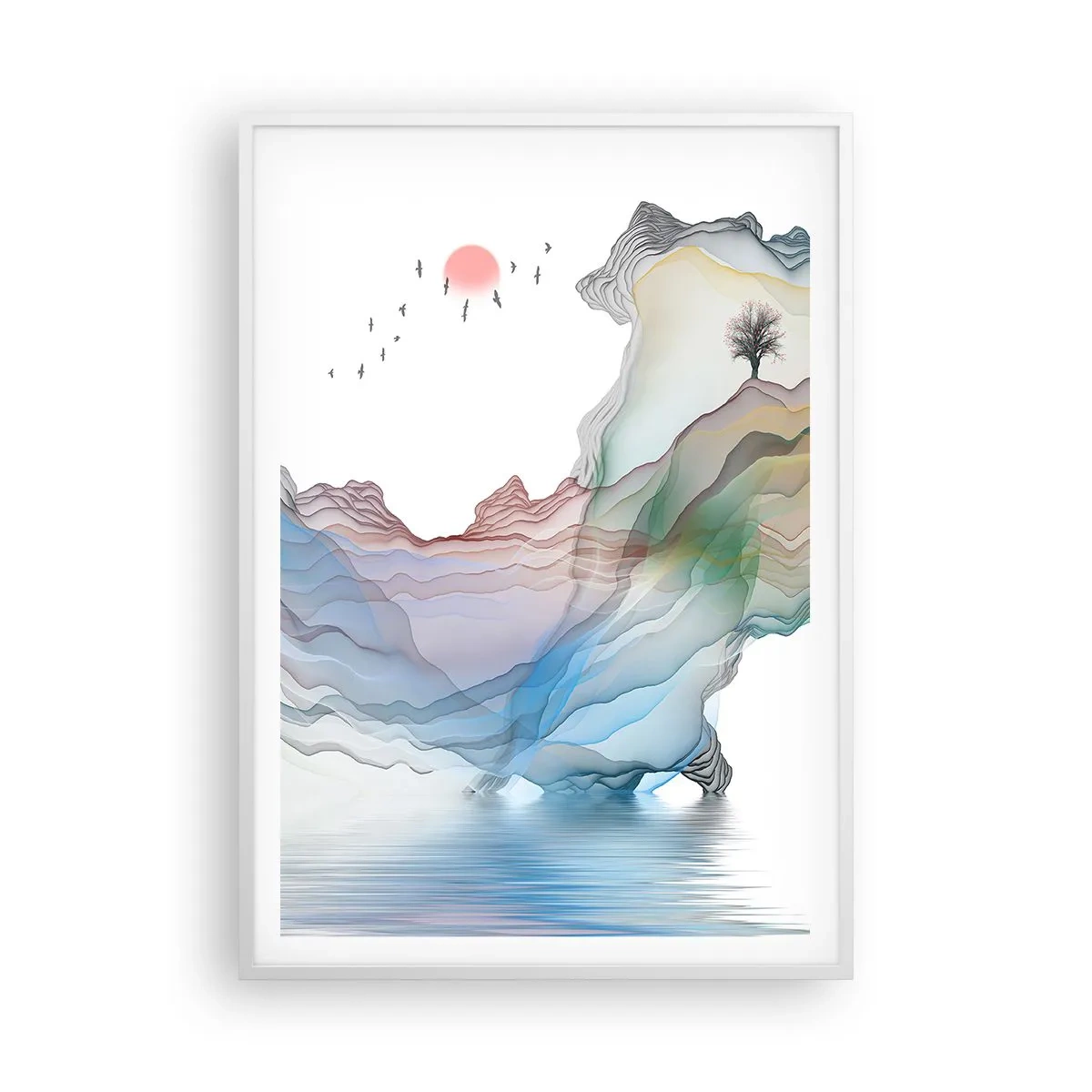 Plakat i hvid ramme - Mod krystalbjergene - 70x100 cm