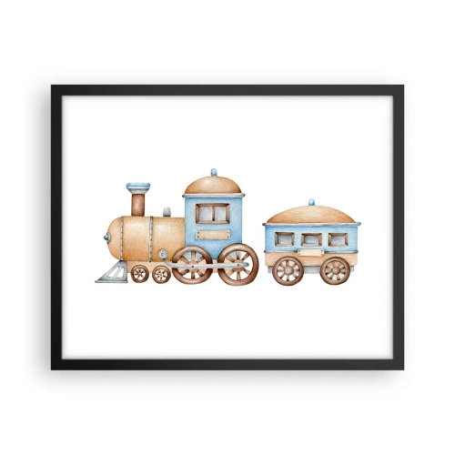 Plakat i sort ramme - Stående på stationen... - 50x40 cm