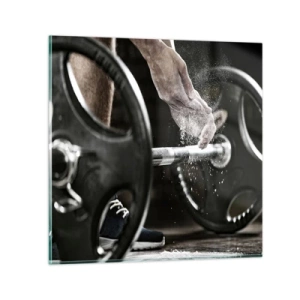 Billede på glas - Udfordringen er taget imod! - 40x40 cm