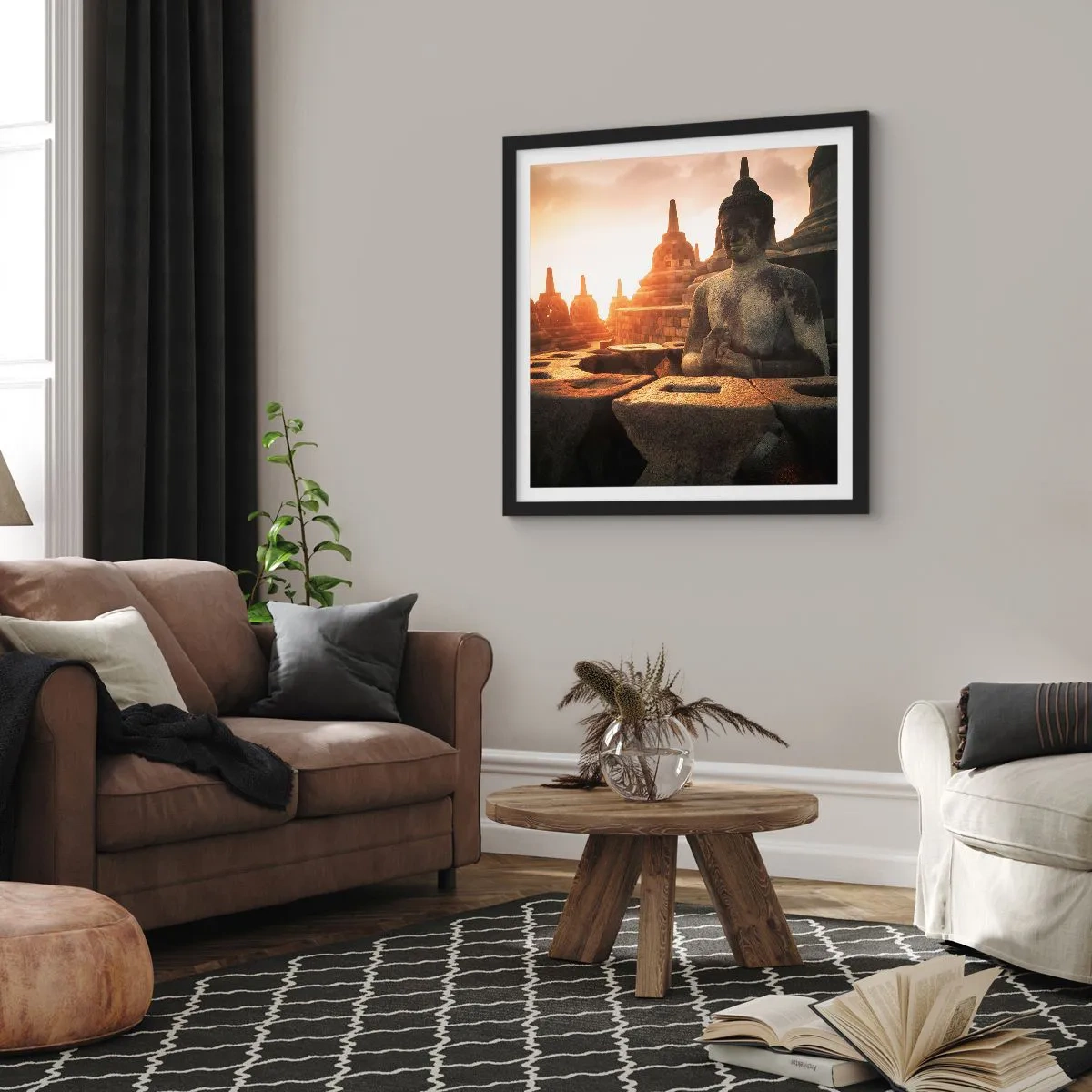 Plakat i sort ramme - Vejr med stor visdom - 50x50 cm
