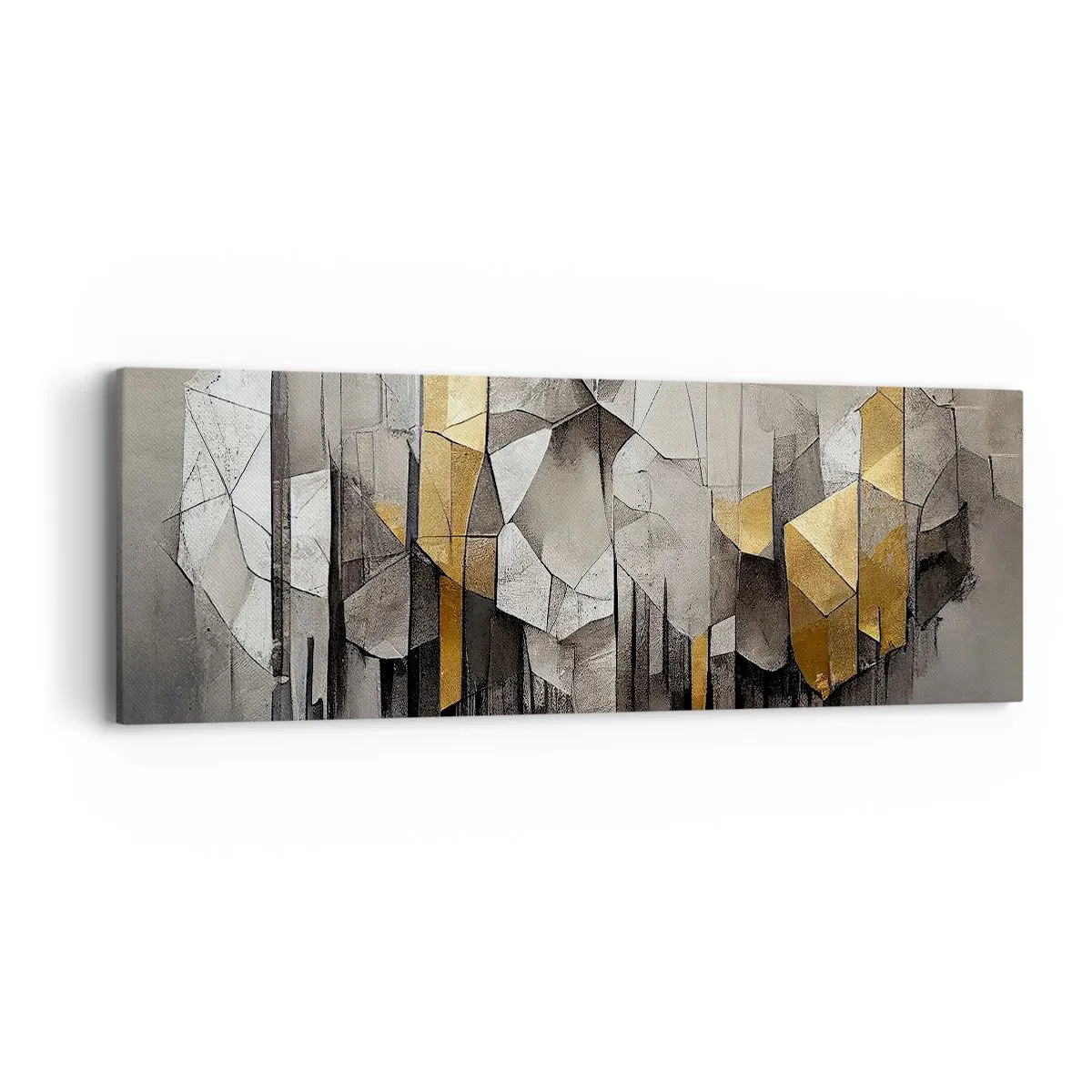 Lærredstryk - Billede på lærred - Komposition lavet af is og lys - 90x30 cm