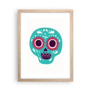 Plakat i ramme af lyst egetræ - Livet - sjovt indtil døden - 30x40 cm