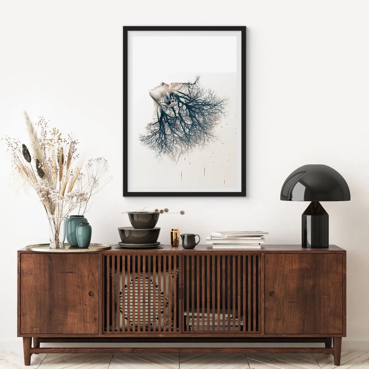 Plakat i sort ramme - Lyttede til træets hvisken - 40x50 cm