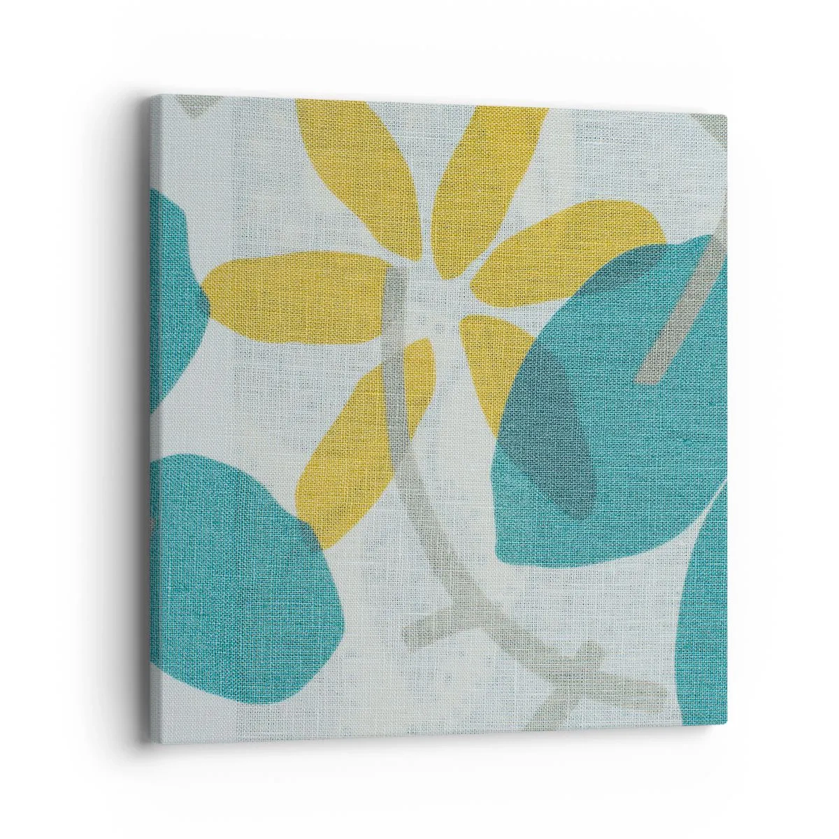 Lærredstryk - Billede på lærred - Blandt azurblå blade - 40x40 cm