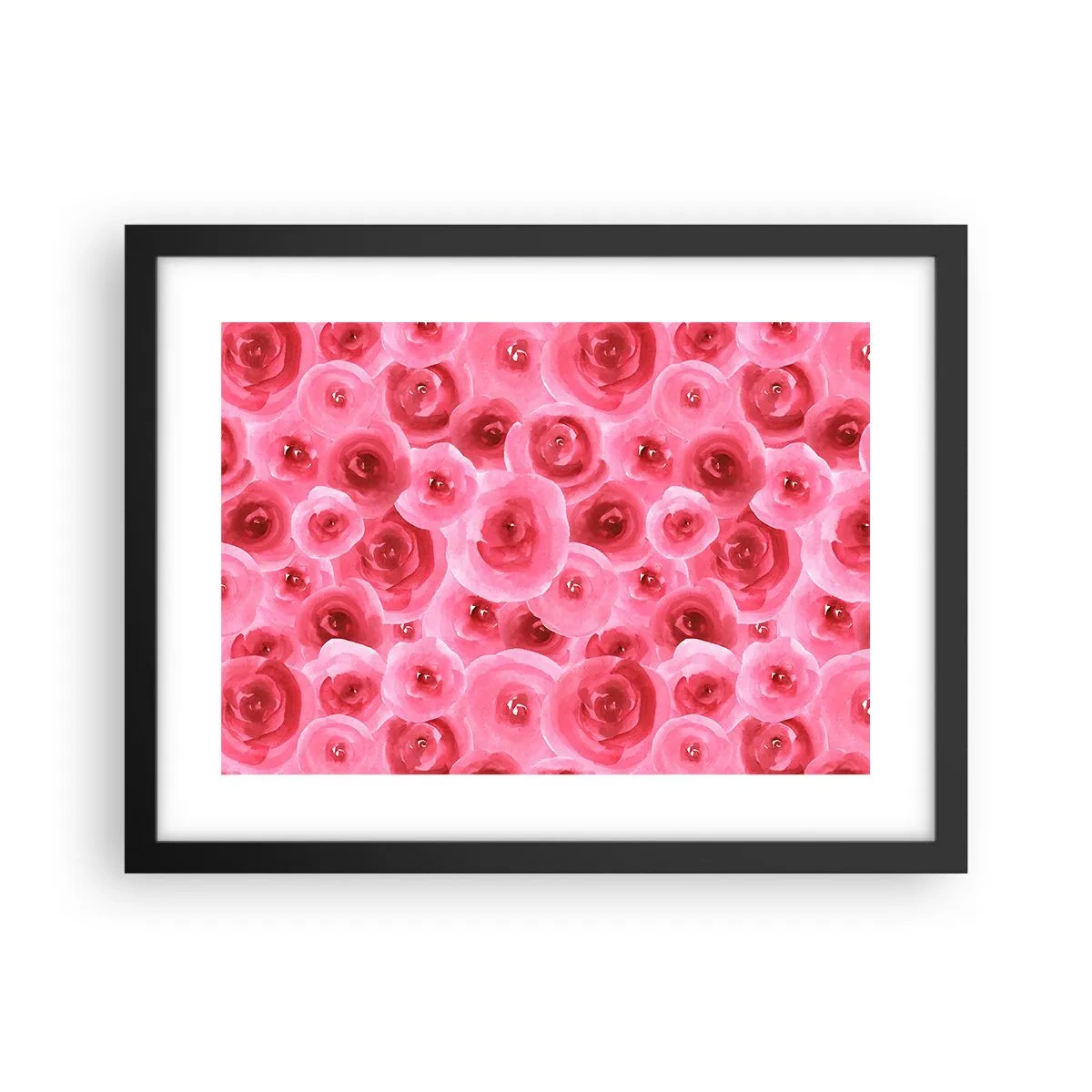 Plakat i sort ramme - Roser under og over - 40x30 cm
