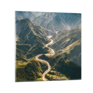 Billede på glas - Direkte fra hjertet af bjergene - 30x30 cm