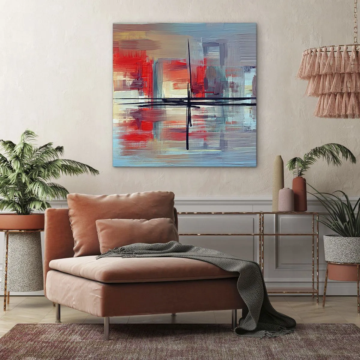 Lærredstryk - Billede på lærred - Landskab i en ukendt dimension - 60x60 cm