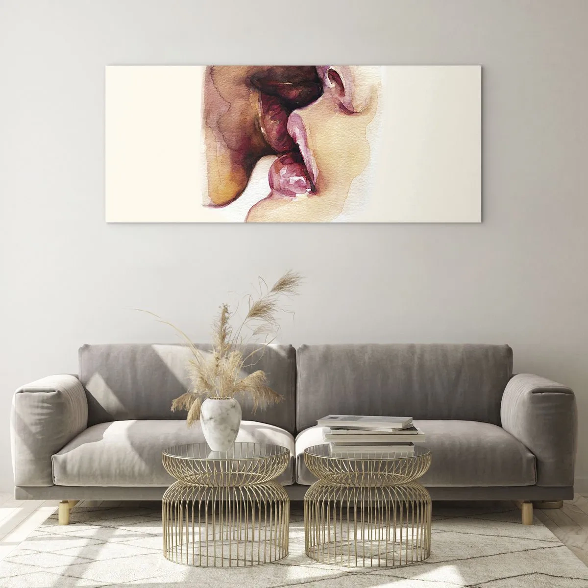 Billede på glas - Som nat og dag, jord og himmel - 120x50 cm