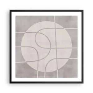 Plakat i sort ramme - Cirkulær og lige frem - 60x60 cm