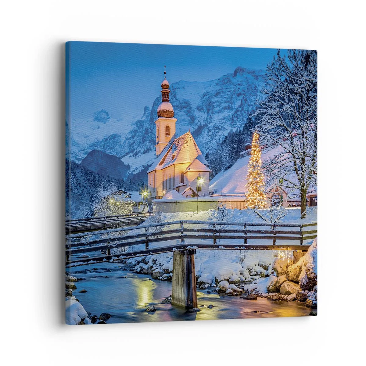 Lærredstryk - Billede på lærred - Julens ånd - 40x40 cm