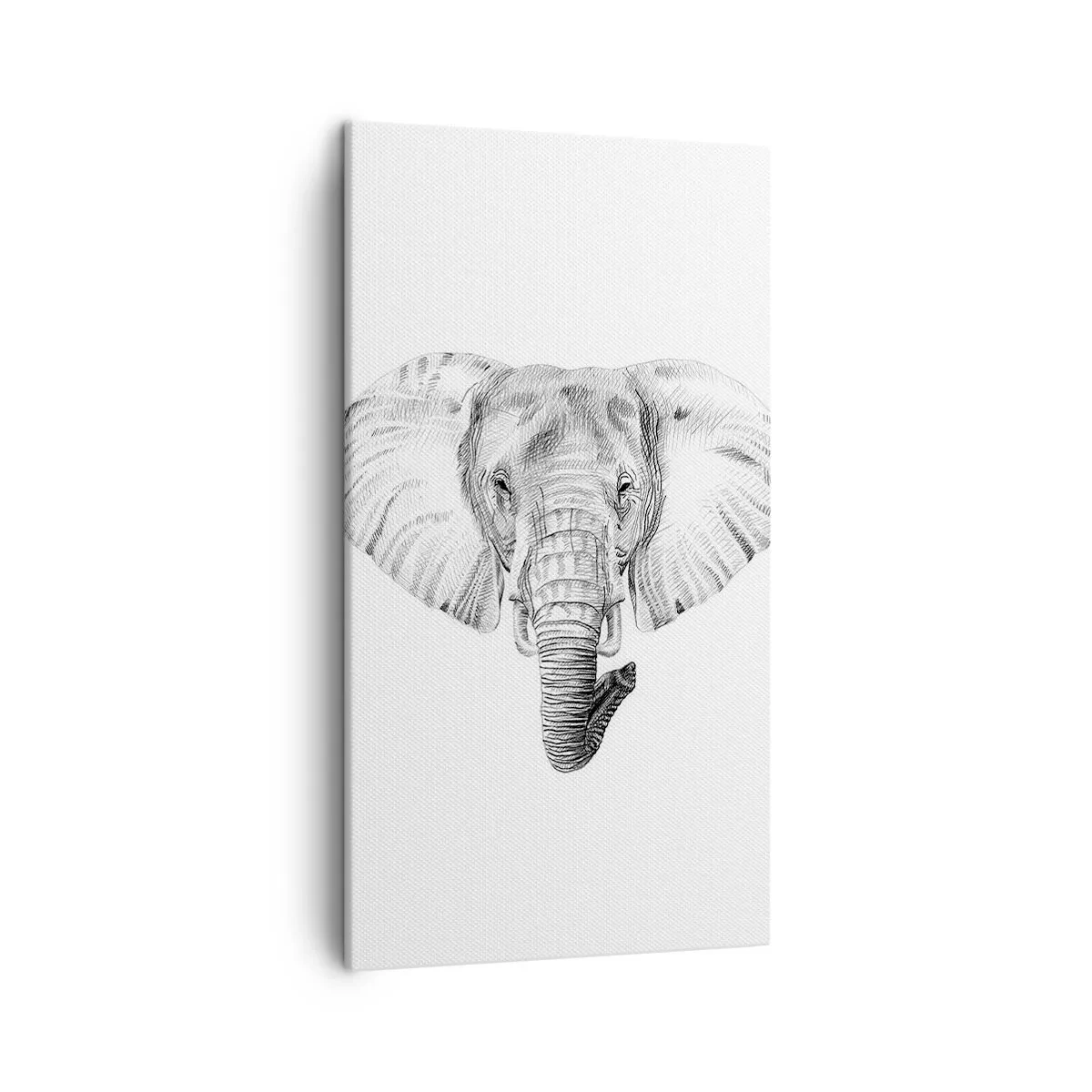 Lærredstryk - Billede på lærred - "Der var en elefant, stor som - en elefant". - 45x80 cm