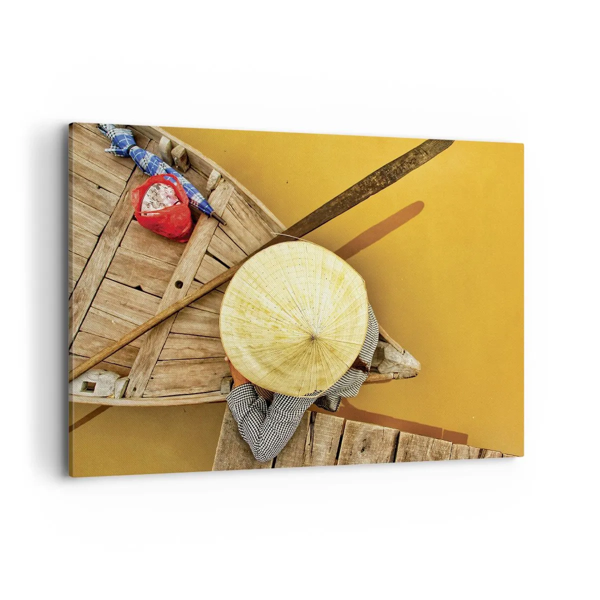 Lærredstryk - Billede på lærred - Livet på den gule flod - 100x70 cm