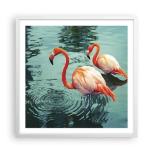 Plakat i hvid ramme - Vi er nu på mode - 60x60 cm