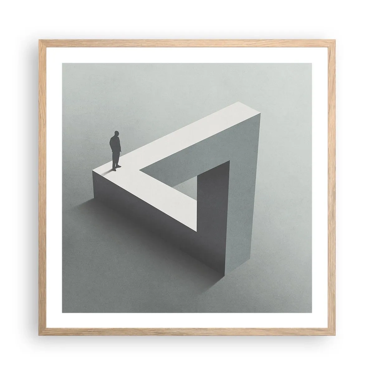 Plakat i ramme af lyst egetræ - Og dog er det muligt - 60x60 cm