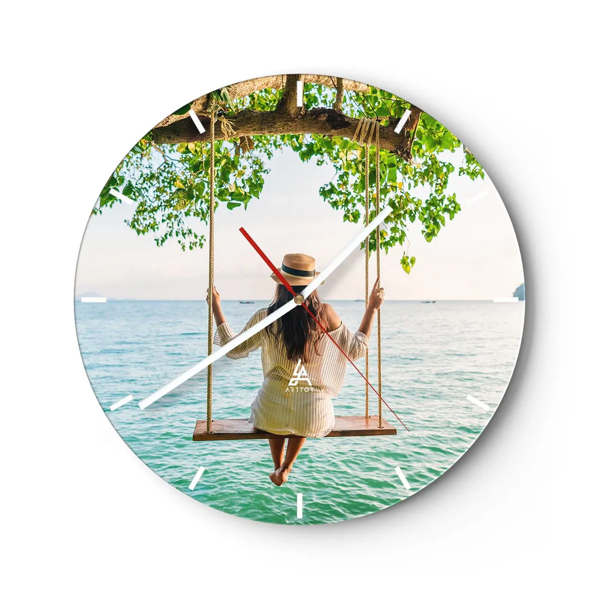 Vægur, Uret - Livet er smukt - 40x40 cm