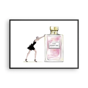 Plakat i sort ramme - Essensen af kvindelighed - 100x70 cm