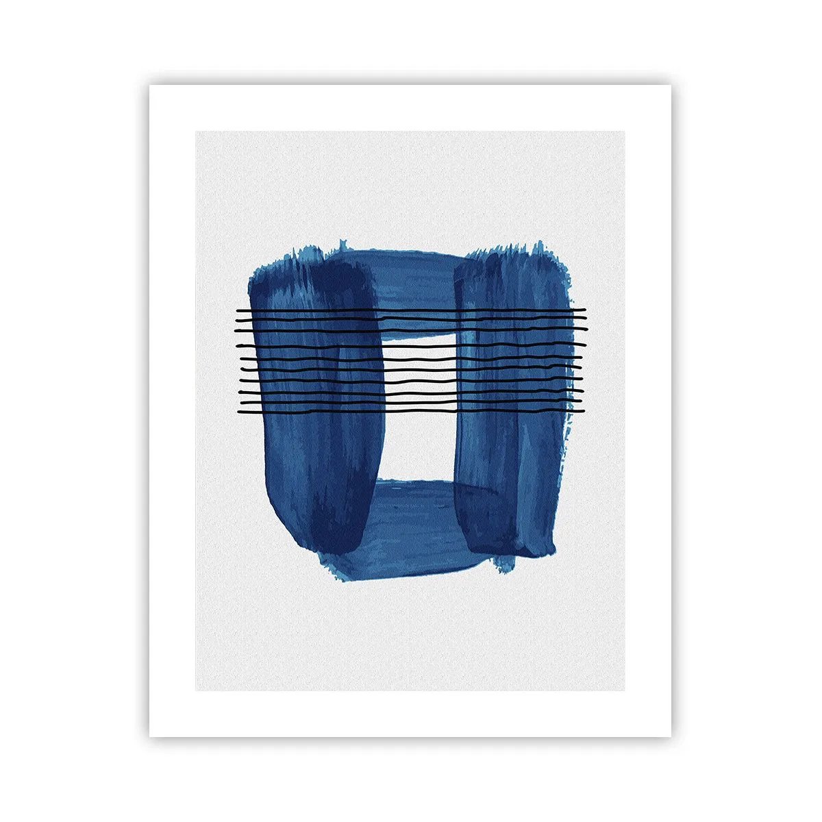 Plakat - Blå-sort sammensætning - 40x50 cm