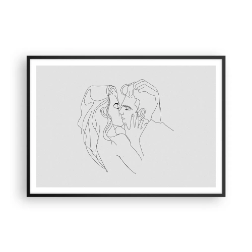 Plakat i sort ramme - I samme linje - 100x70 cm