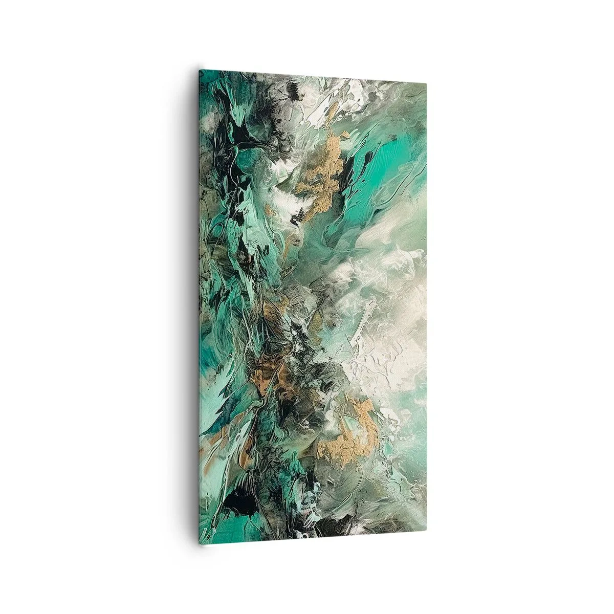 Lærredstryk - Billede på lærred - Smaragdsort byld - 65x120 cm