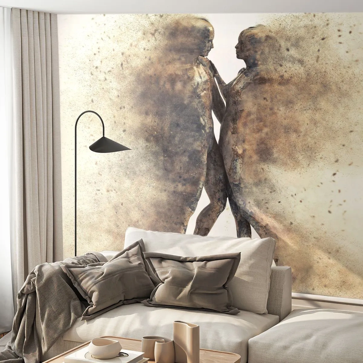 Fototapet Standard Eco - Fra støv steg de til kærlighed - Abstraktion, Kvinde og mand, Elsker - 400x280 cm