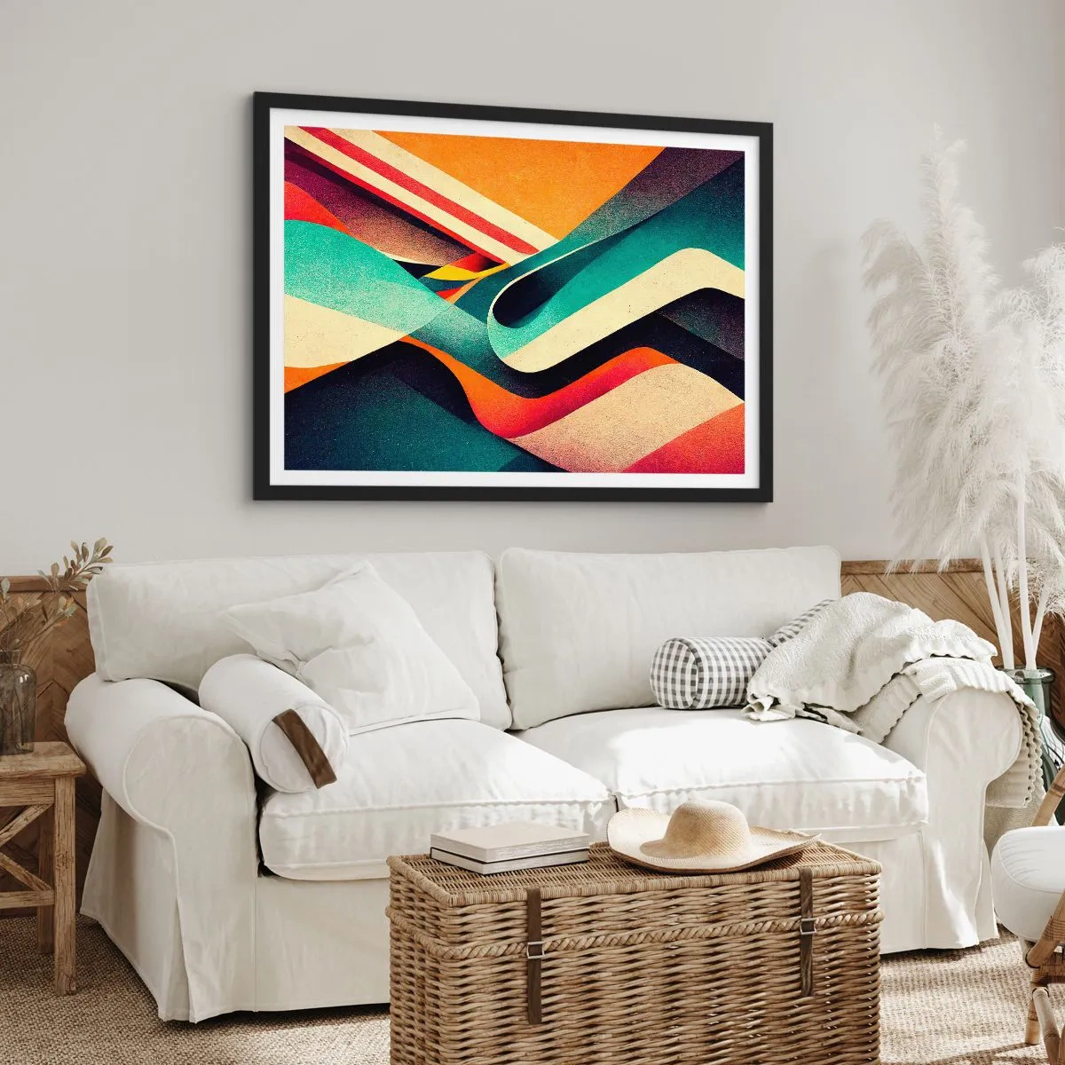 Plakat i sort ramme - Intens komposition - 70x50 cm