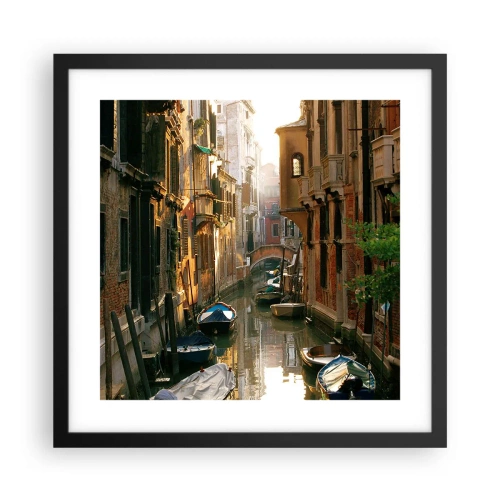 Plakat i sort ramme - I en venetiansk baggyde - 40x40 cm