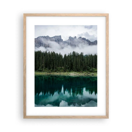 Plakat i ramme af lyst egetræ - Hys, tys, lad os ikke vække sovevandet... - 40x50 cm