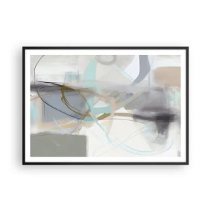 Plakat i sort ramme - Tågeagtig abstraktion - 100x70 cm