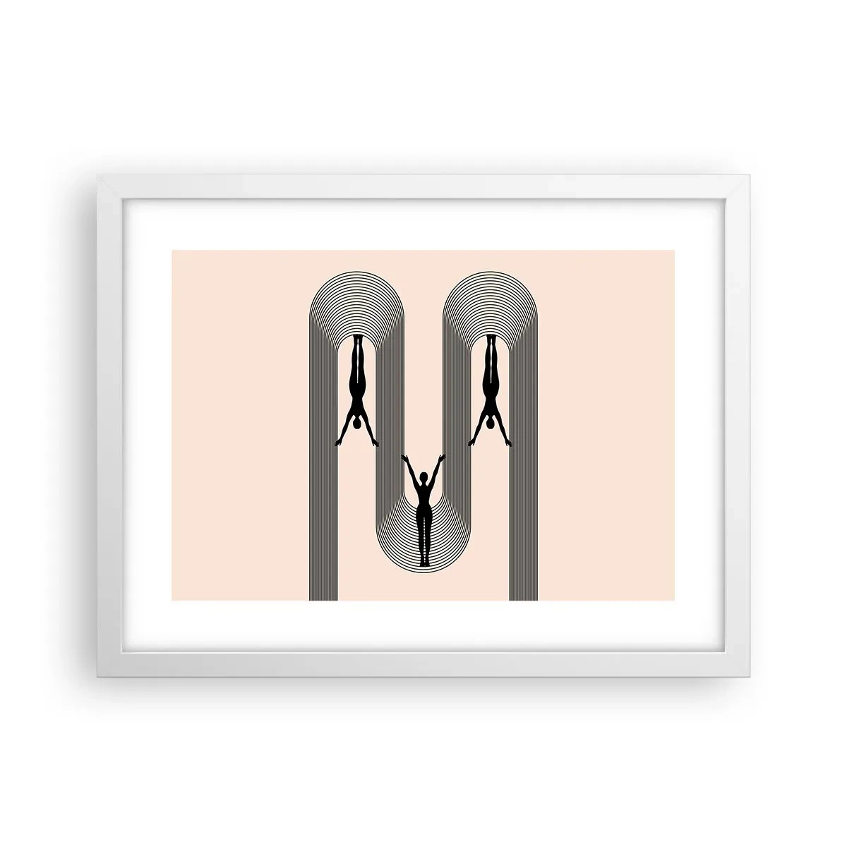 Plakat i hvid ramme - På hovedet nedad - 40x30 cm