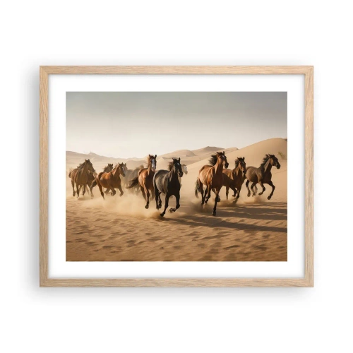 Plakat i ramme af lyst egetræ - Fri som vinden - 50x40 cm