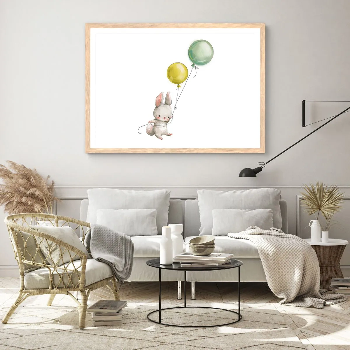 Plakat i ramme af lyst egetræ - Jeg vil også anbefale den! - 91x61 cm