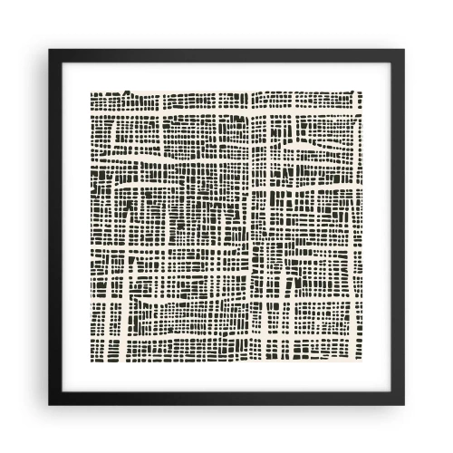 Plakat i sort ramme - En sammensætning vævet - 40x40 cm