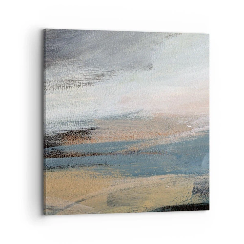 Lærredstryk - Billede på lærred - Abstraktion: nordligt landskab - 70x70 cm