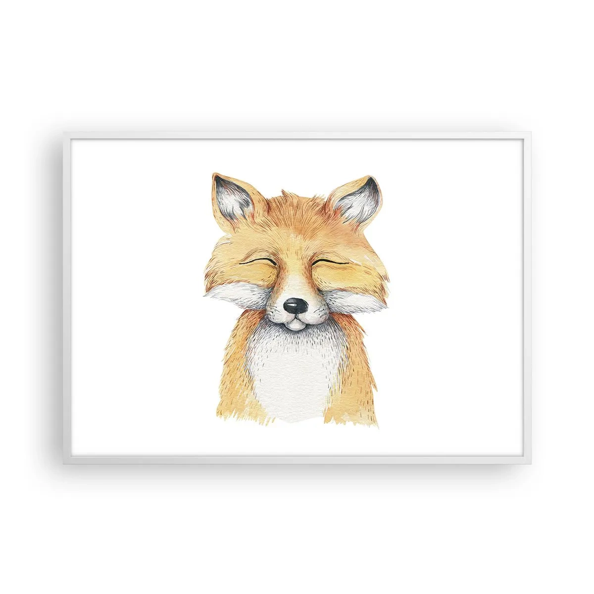 Plakat i hvid ramme - Rævehumor - 100x70 cm