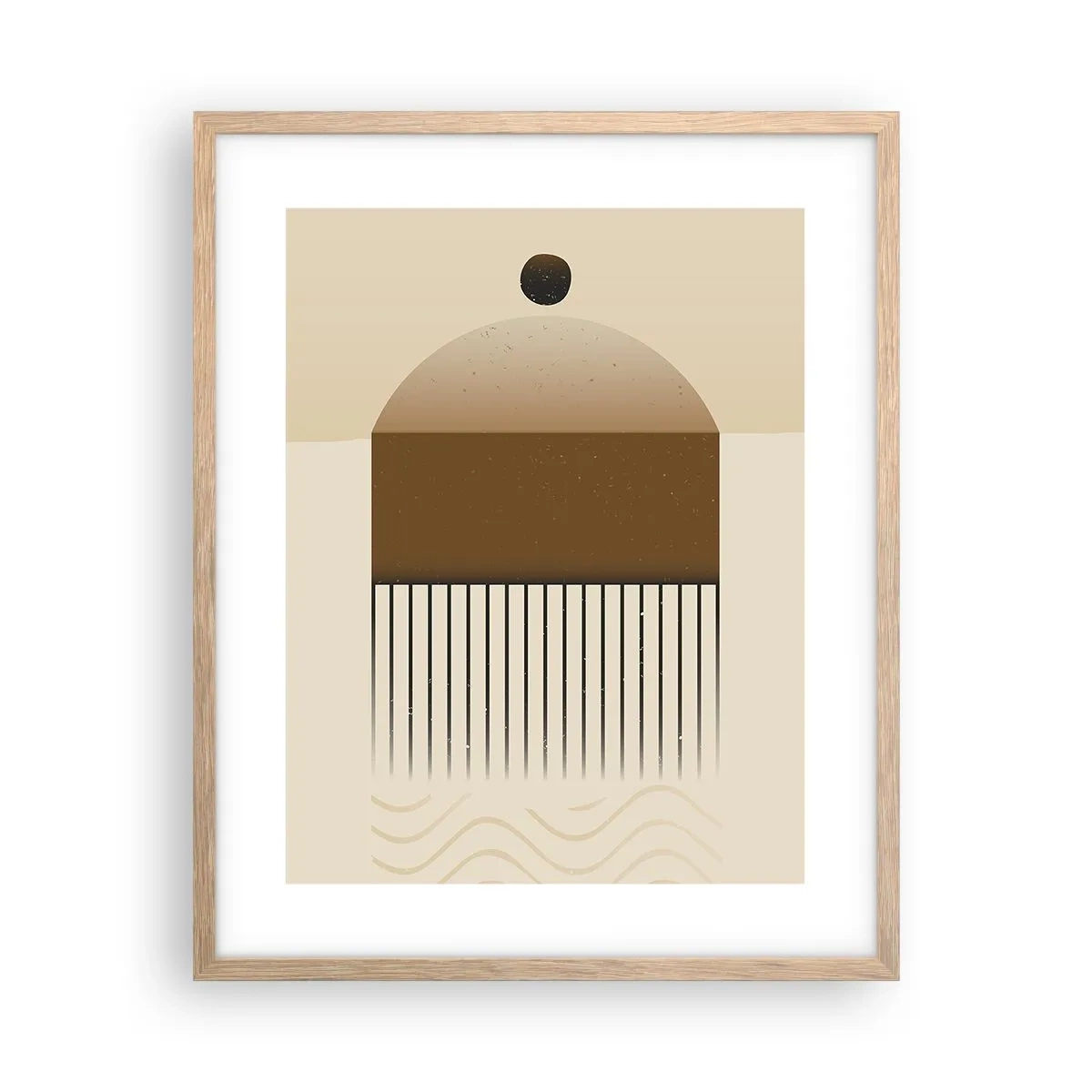 Plakat i ramme af lyst egetræ - Forskellige stater - 40x50 cm