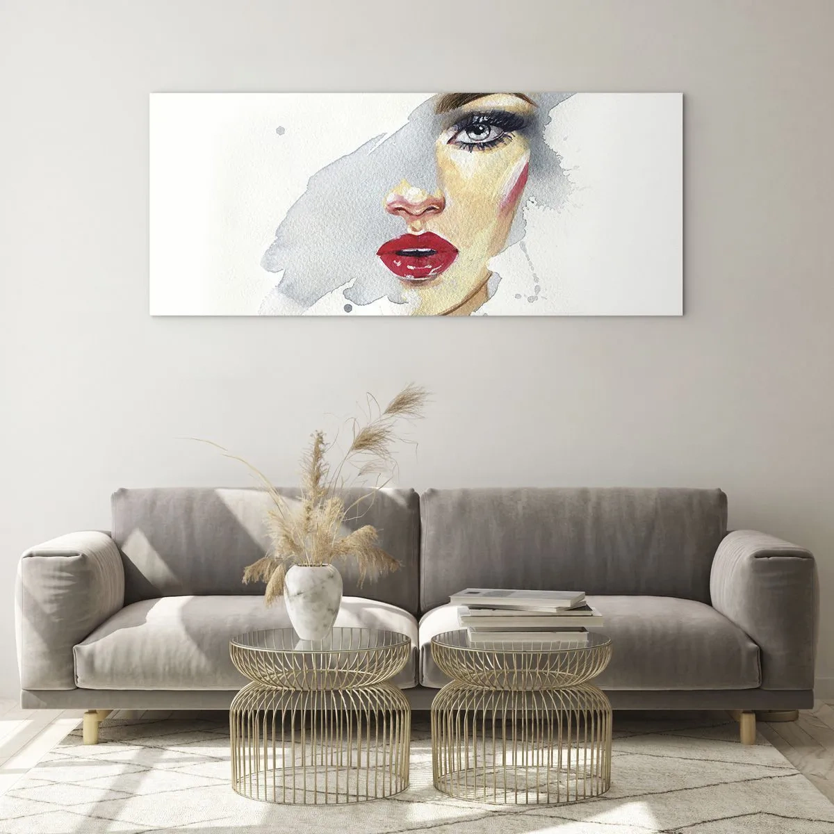 Billede på glas - Refleksion i en vanddråbe - 120x50 cm
