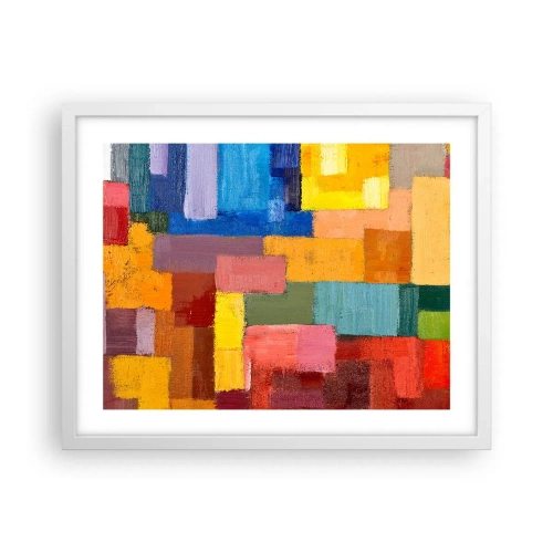 Plakat i hvid ramme - Hver især forskellige, alle farverige - 50x40 cm