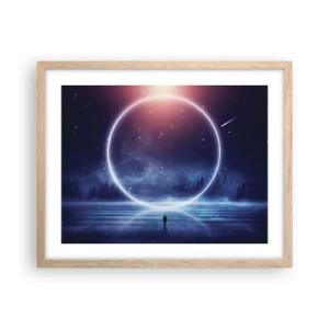 Plakat i ramme af lyst egetræ - De er allerede her... - 50x40 cm