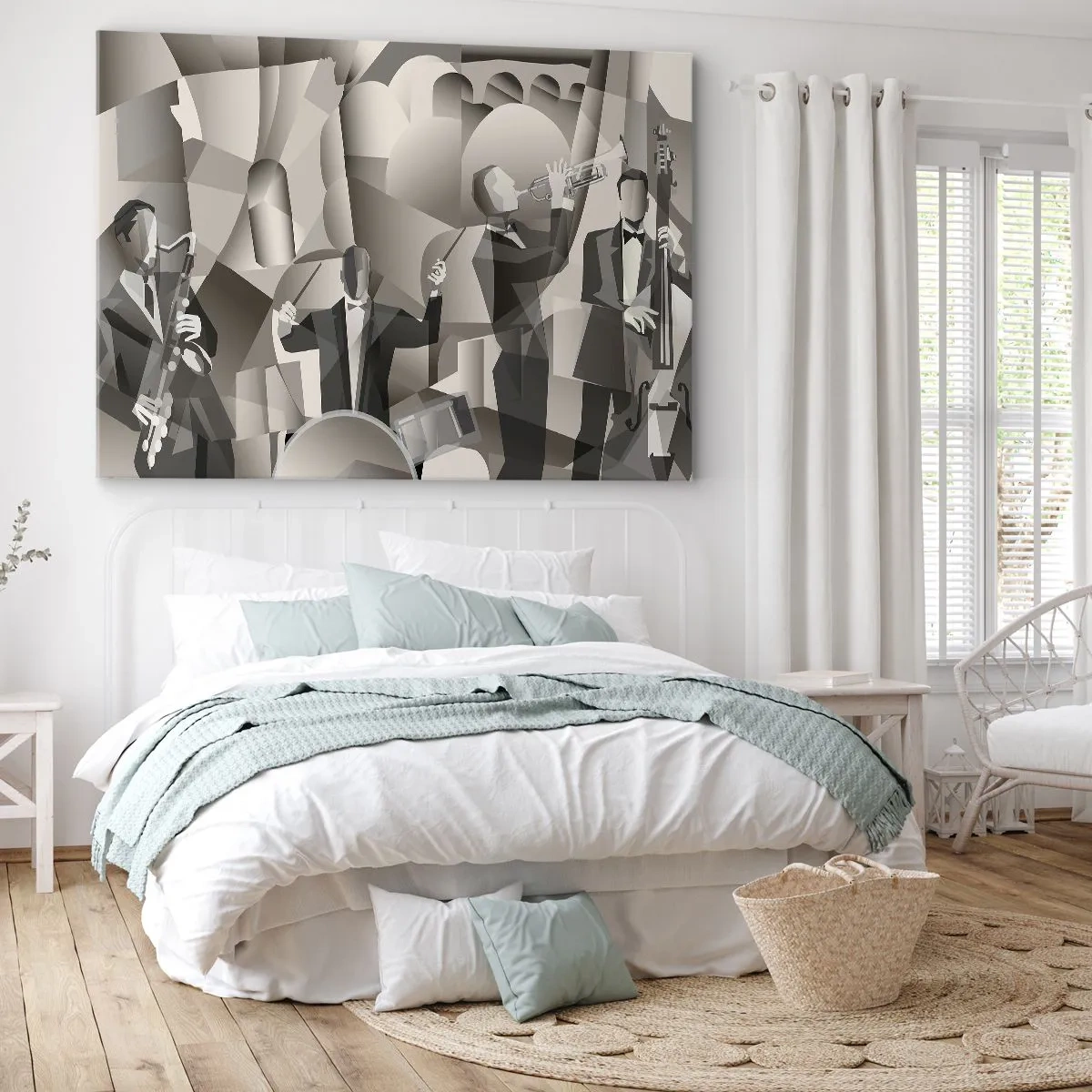 Lærredstryk - Billede på lærred - I lydenes rum - 120x80 cm