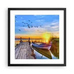 Plakat i sort ramme - Farvel, indtil i morgen - 40x40 cm