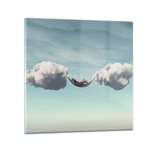 Billede på glas - Lykken i øjeblikket - 30x30 cm