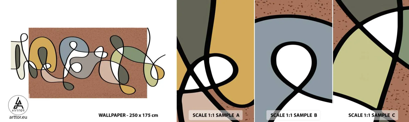 Prøve Fototapet Selvklæbende Deluxe Sticker - En abstraktion, der er værd at smile over - Moderne, Abstraktion, Stykke - 100x30 cm