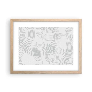 Plakat i ramme af lyst egetræ - Der er ingen lige vej - 40x30 cm