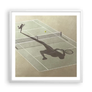 Plakat i hvid ramme - Overvind dig selv - 60x60 cm