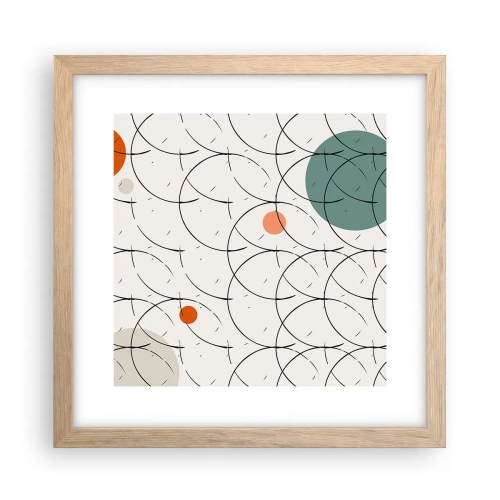 Plakat i ramme af lyst egetræ - I popkunstens ånd - 30x30 cm