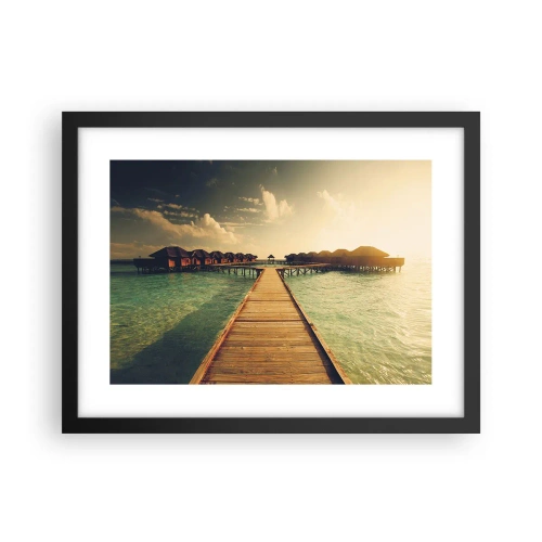 Plakat i sort ramme - En varm invitation - 40x30 cm