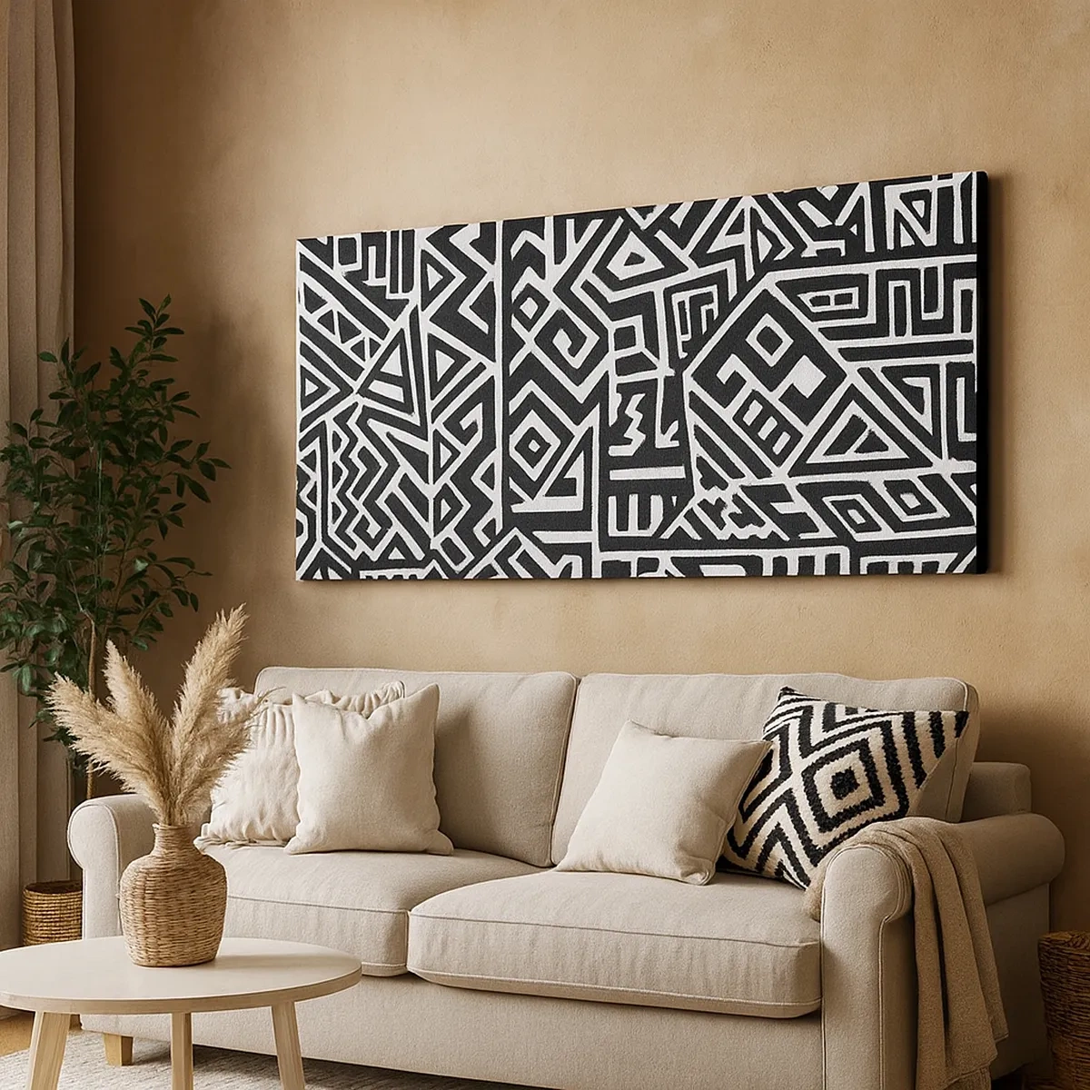 Lærredstryk - Billede på lærred - Præcolumbiansk sammensætning - 30x30 cm