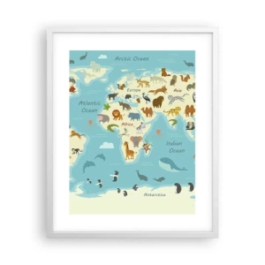 Plakat i hvid ramme - Gode naboer - 40x50 cm