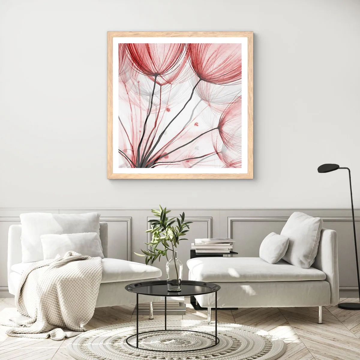 Plakat i ramme af lyst egetræ - Før afgang - 30x30 cm