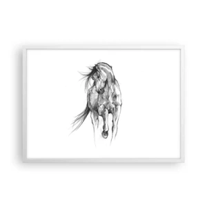 Plakat i hvid ramme - I en yndefuld trav - 70x50 cm